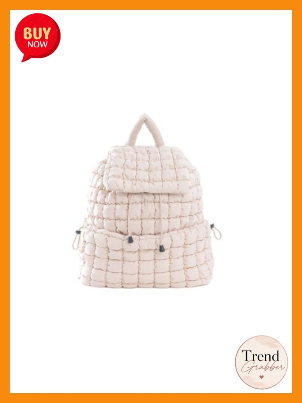 Lightweight Quilted Puffer Backpack for Women, Nylon Drawstring Daypack, Travel